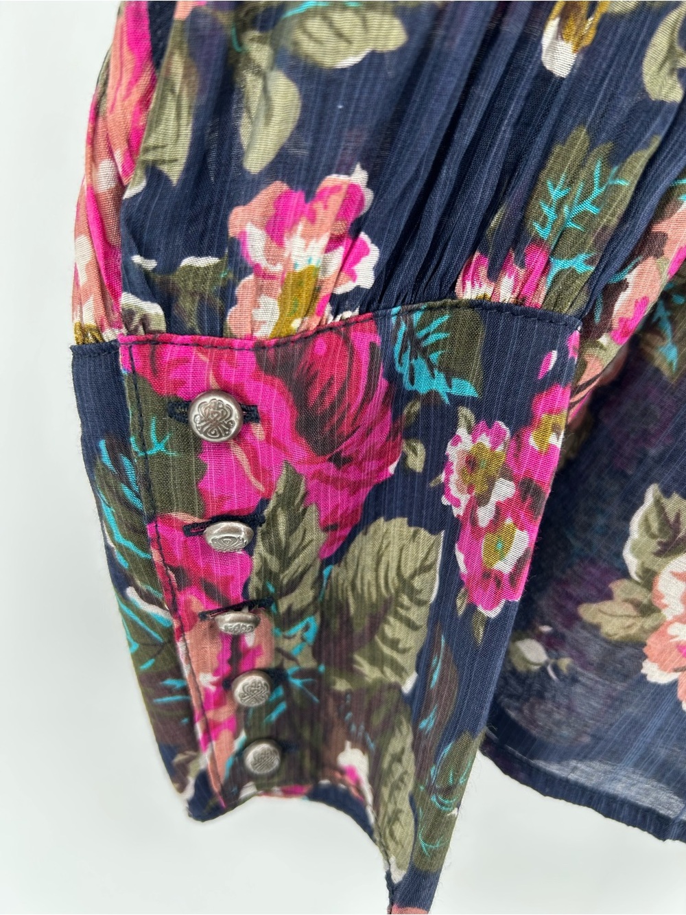 Aratta Silent Journey Floral Velvet Burnout Blouse S Boho Whimisigoth Romantic - Picture 8 of 12